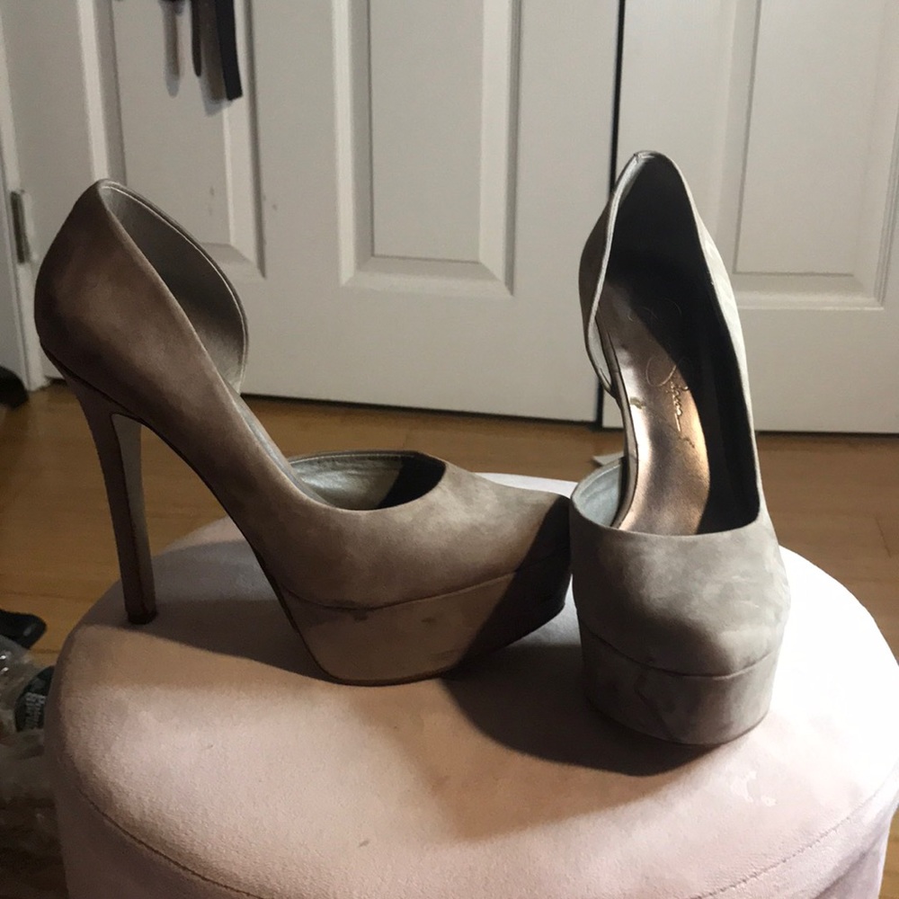 Waleo platform suede Pump, heel 5", platform 1"